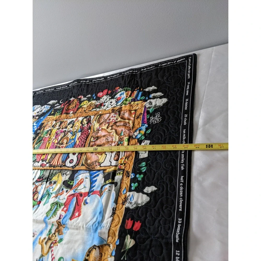 I Spy Hidden Object Quilt Wizard Snowman Reversible Kids Wall Hanging 41.5x34.5